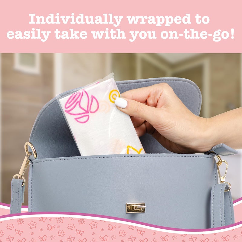 POTTY SHIELDS Disposable Toilet Seat Covers for Kids & Adults (20 Pack) Germ Protect from Public Toilets - Waterproof, Plastic Lined for No Soak Thru, XL to Cover the WHOLE Toilet -Pink/Floral - Image 5